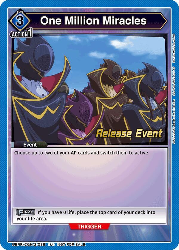 One Million Miracles UEPR/CGH-2-036 card from UEX03BT: CODE GEASS: Lelouch of the Rebellion Vol.2 Release Event Cards