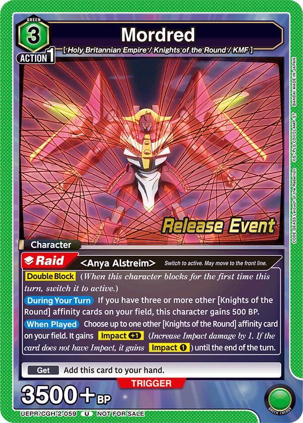 Mordred UEPR/CGH-2-059 card from UEX03BT: CODE GEASS: Lelouch of the Rebellion Vol.2 Release Event Cards