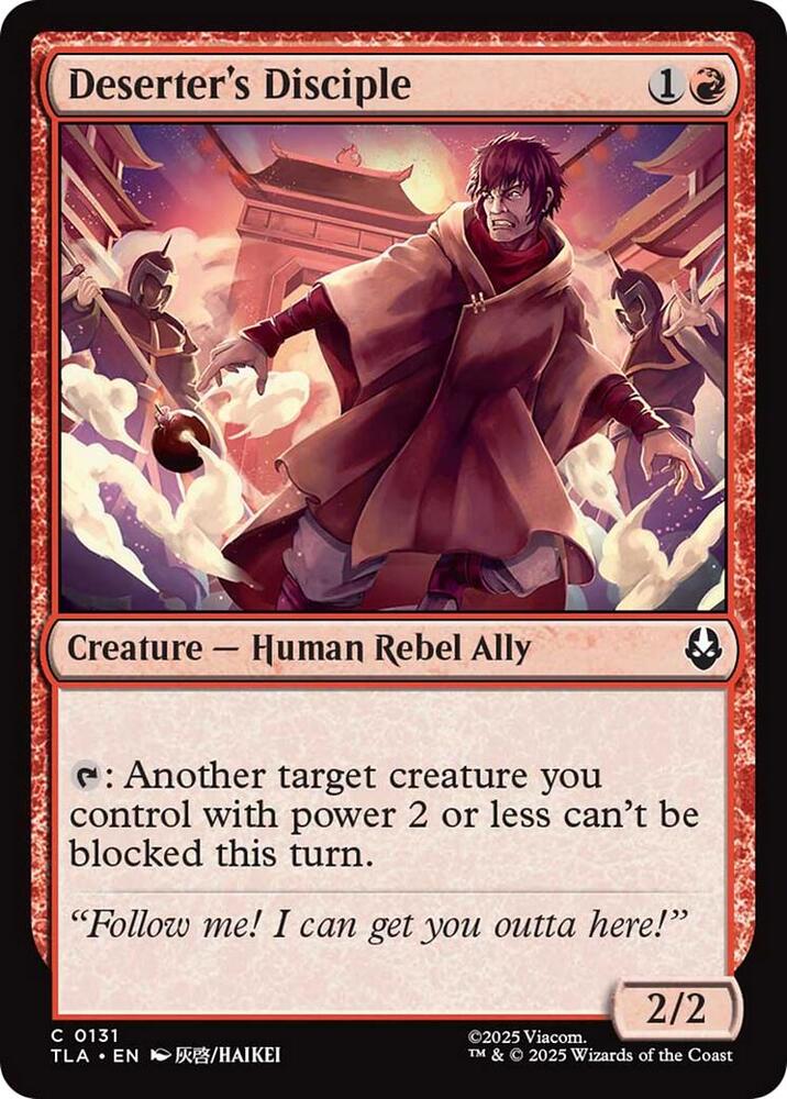 Deserter's Disciple 131 card from Avatar: The Last Airbender