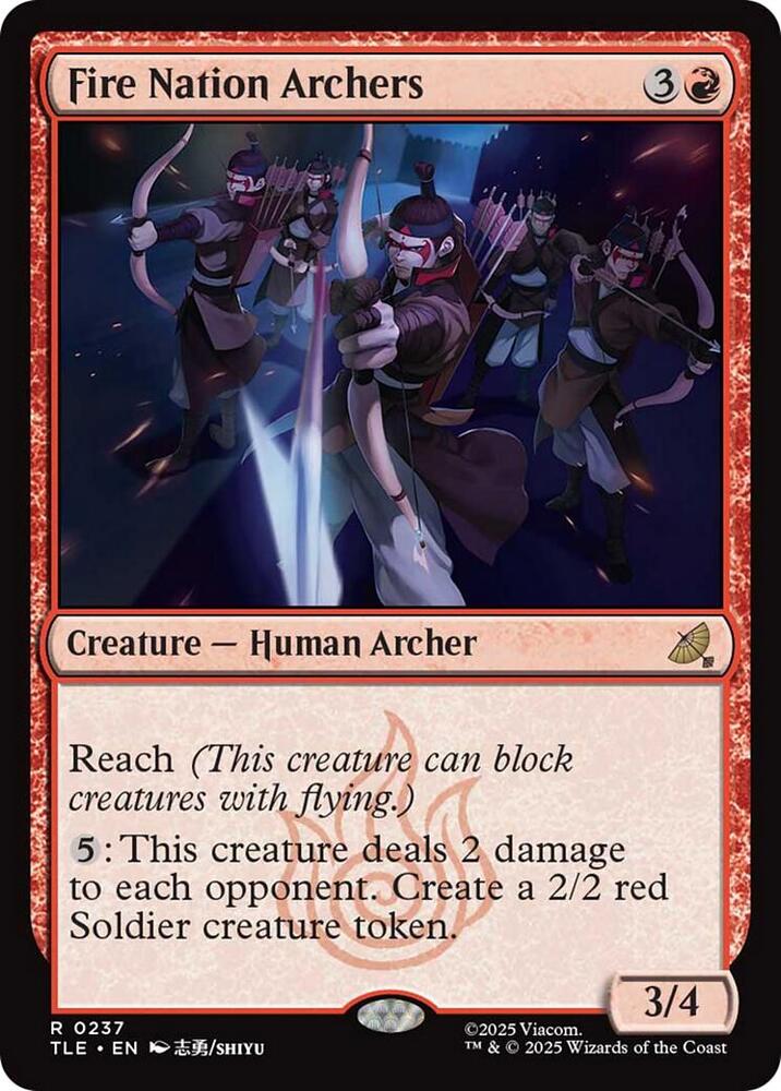 Fire Nation Archers 237 card from Avatar: The Last Airbender: Eternal-Legal