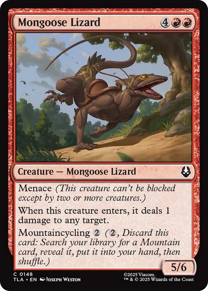 Mongoose Lizard 148 card from Avatar: The Last Airbender