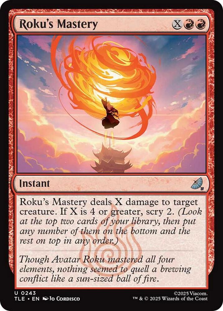 Roku's Mastery 243 card from Avatar: The Last Airbender: Eternal-Legal