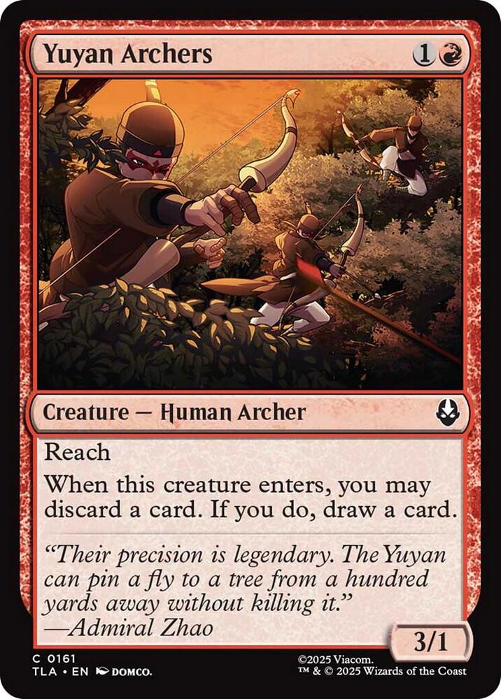 Yuyan Archers 161 card from Avatar: The Last Airbender