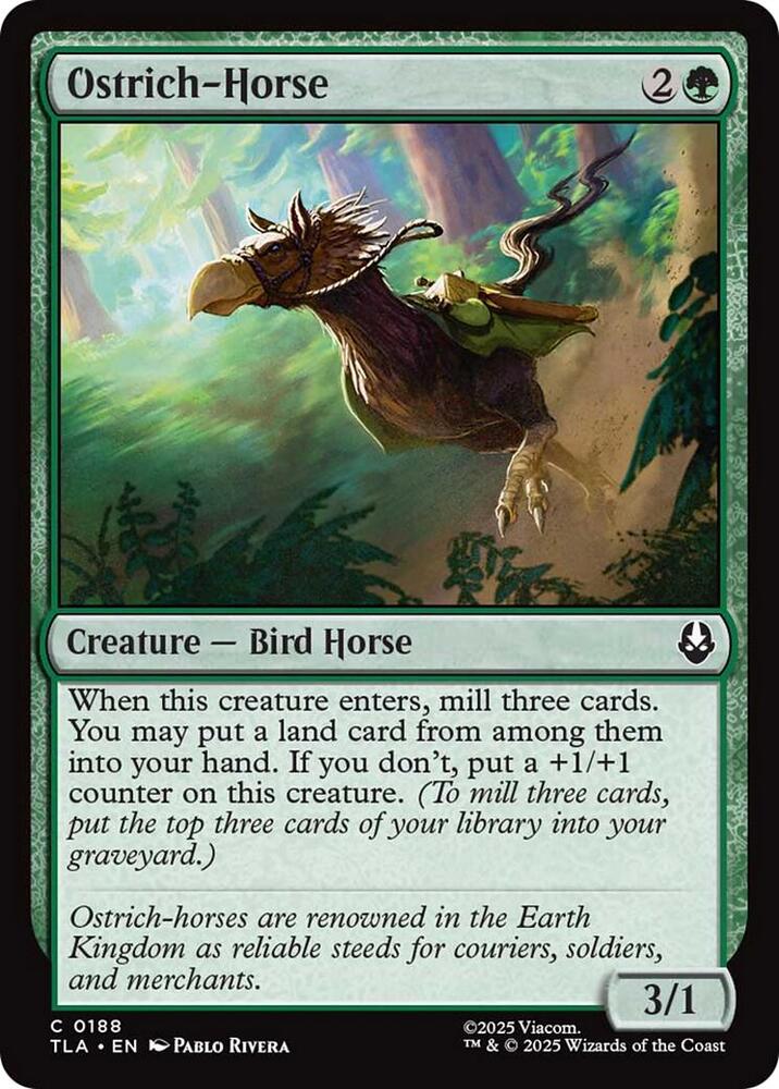 Ostrich-Horse 188 card from Avatar: The Last Airbender
