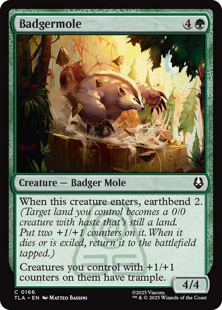 Badgermole 166 card from Avatar: The Last Airbender