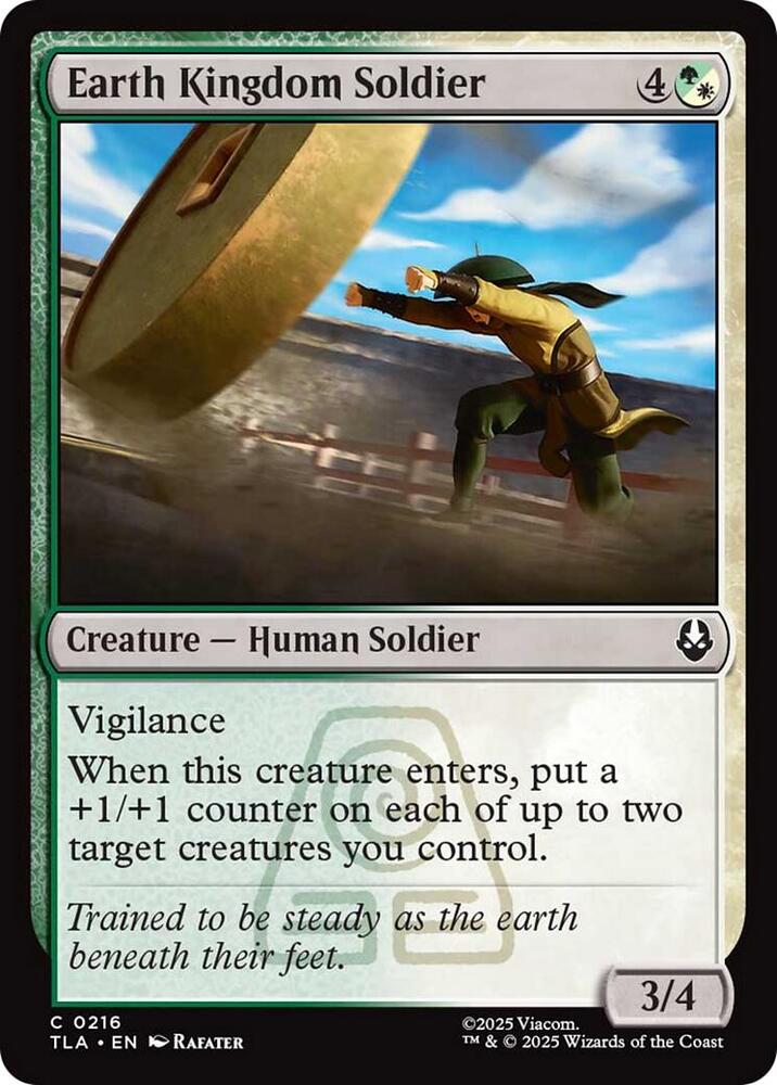 Earth Kingdom Soldier 216 card from Avatar: The Last Airbender