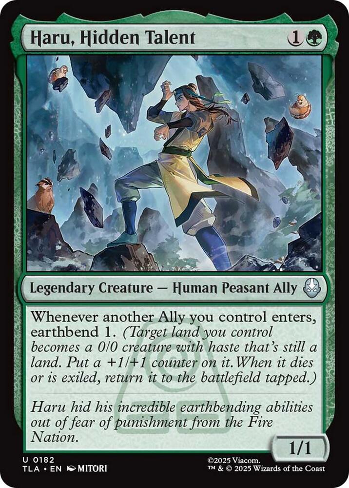 Haru, Hidden Talent 182 card from Avatar: The Last Airbender