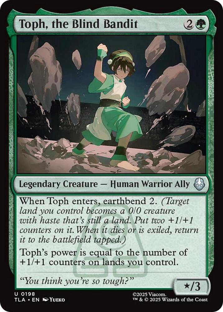 Toph, the Blind Bandit 198 card from Avatar: The Last Airbender