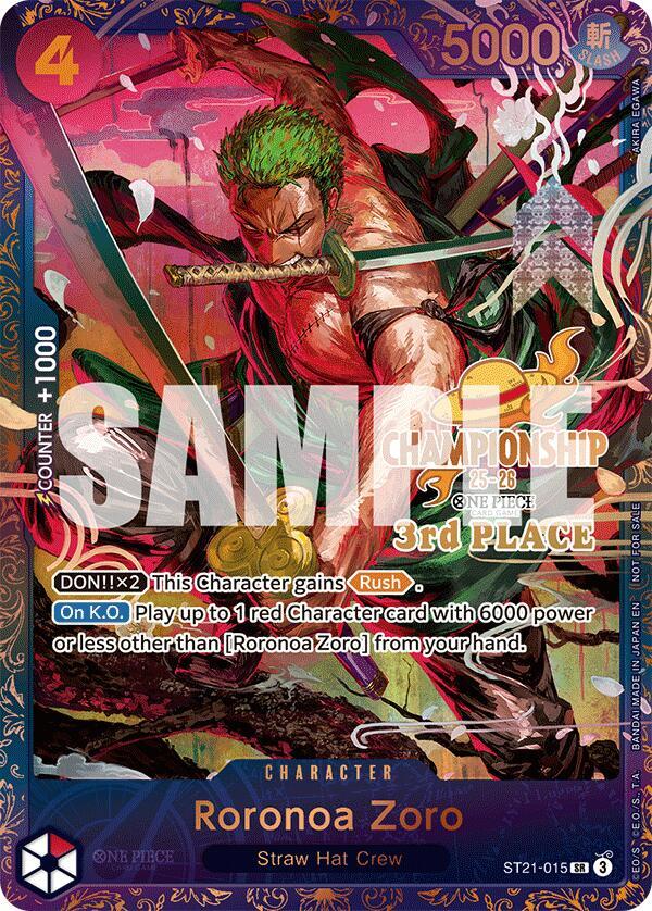 Roronoa Zoro (CS 25-26 3rd Place) ST21-015 card from One Piece Promotion Cards