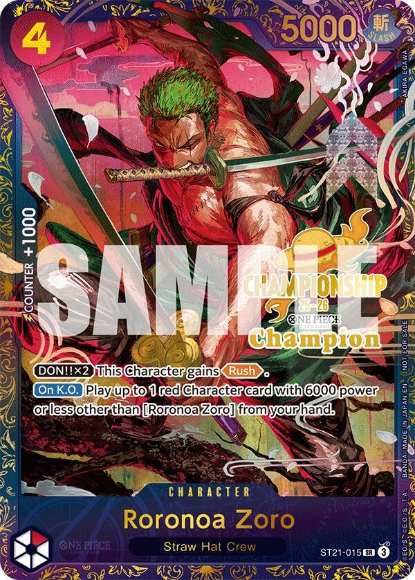 Roronoa Zoro (CS 25-26 1st Place) ST21-015 card from One Piece Promotion Cards