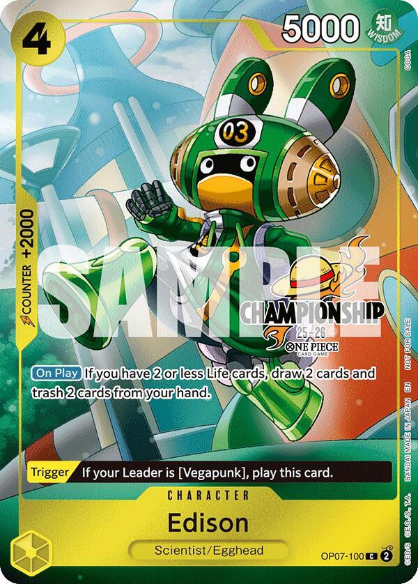 Edison (CS 25-26 Celebration Pack) OP07-100 card from One Piece Promotion Cards