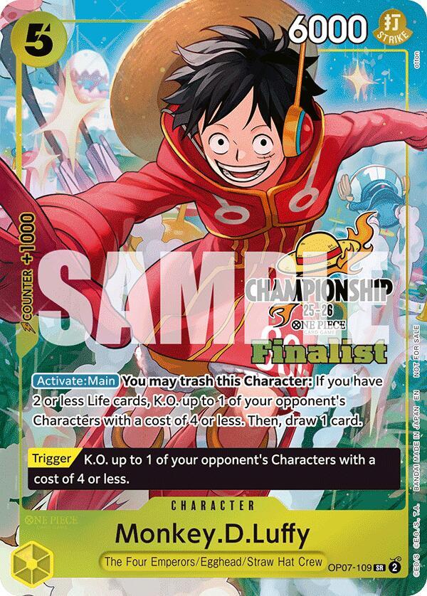 Monkey.D.Luffy (CS 25-26 Finalist Card Set 1) OP07-109 card from One Piece Promotion Cards