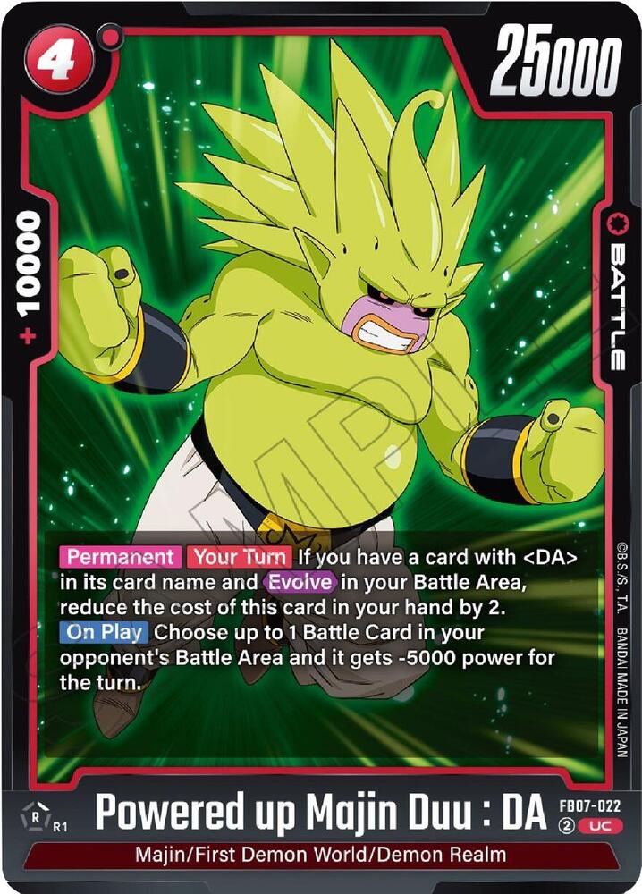 Powered up Majin Duu : DA FB07-022 card from Wish For Shenron