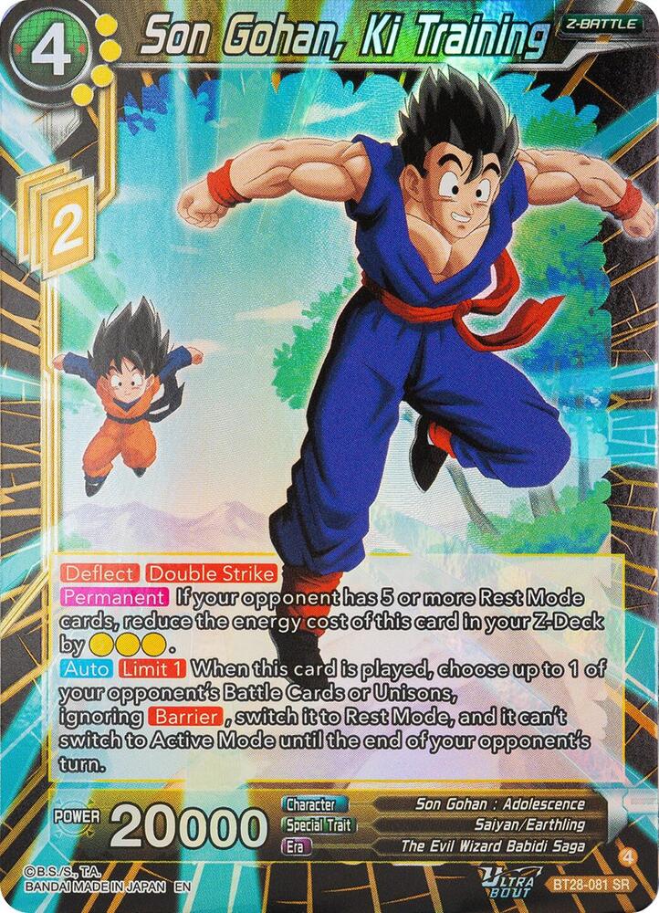 Son Gohan, Ki Training BT28-081 card from Prismatic Clash
