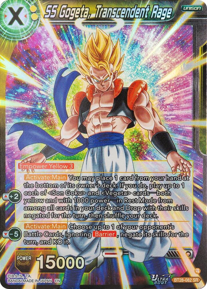 SS Gogeta, Transcendent Rage BT28-082 card from Prismatic Clash