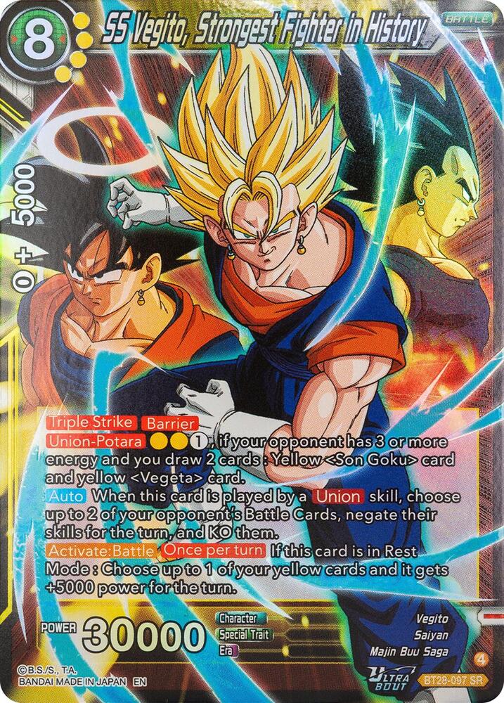 SS Vegito, Strongest Fighter in History BT28-097 card from Prismatic Clash