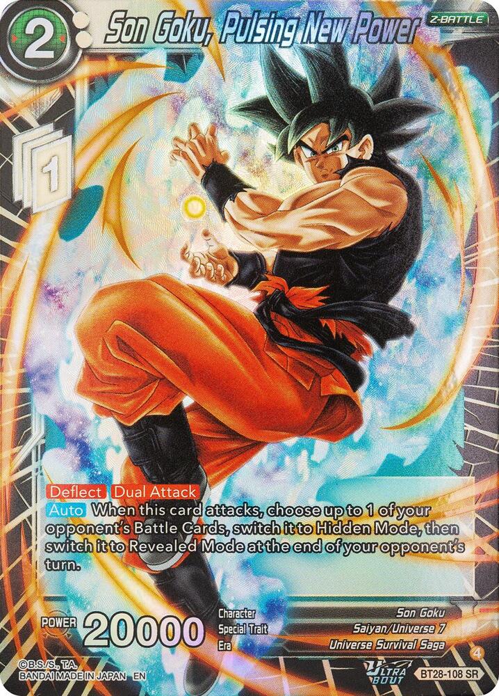 Son Goku, Pulsing New Power BT28-108 card from Prismatic Clash