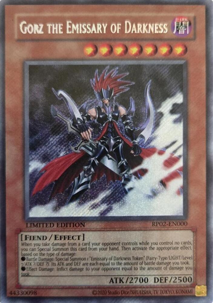 Gorz the Emissary of Darkness RP02-EN000 card from Retro Pack 2 (2020 Date Reprint)