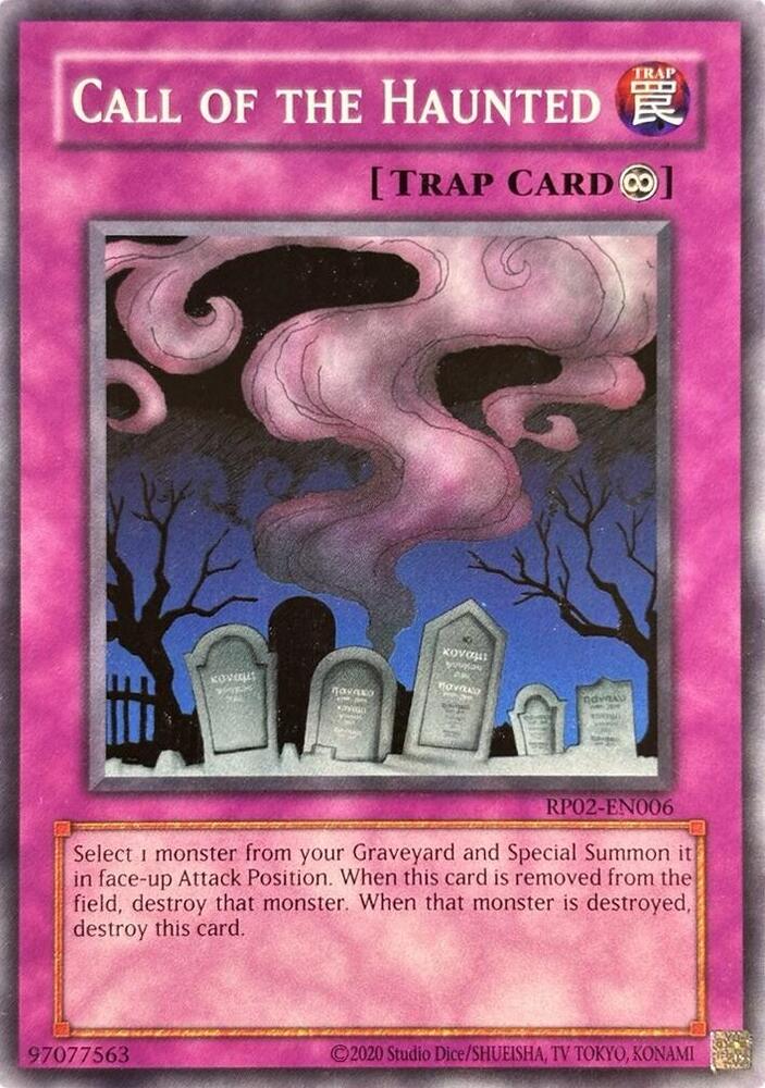 Call of the Haunted RP02-EN006 card from Retro Pack 2 (2020 Date Reprint)