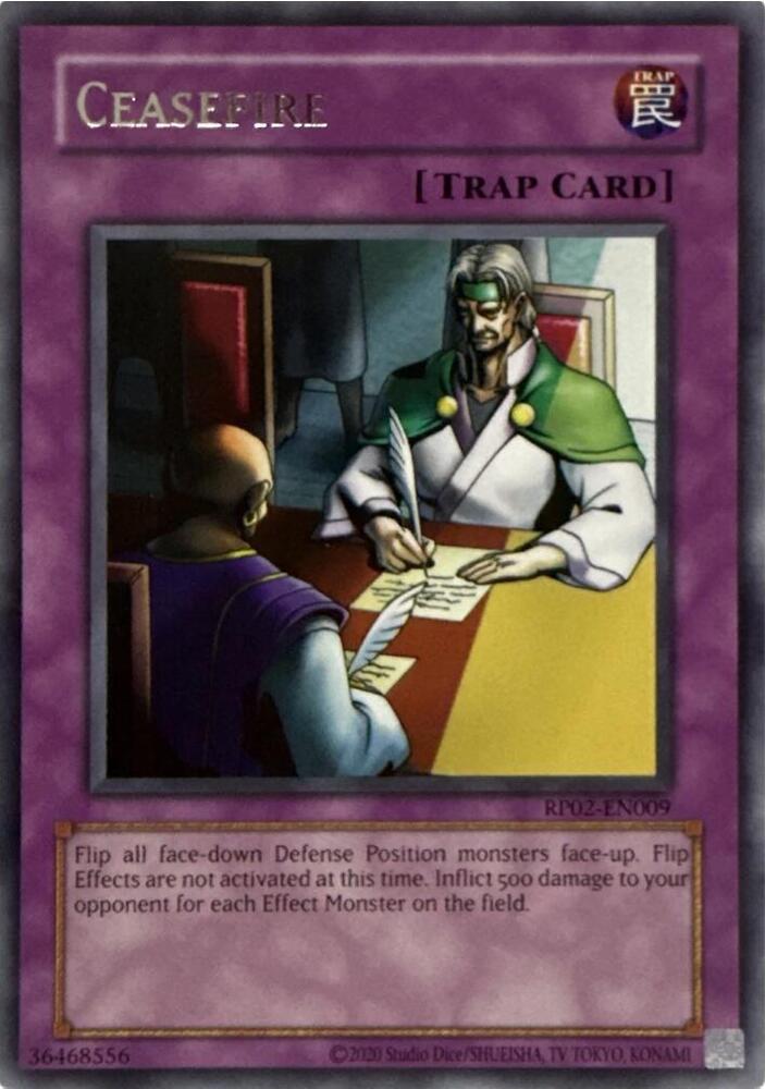Ceasefire RP02-EN009 card from Retro Pack 2 (2020 Date Reprint)