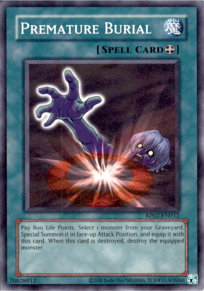 Premature Burial RP02-EN012 card from Retro Pack 2 (2020 Date Reprint)