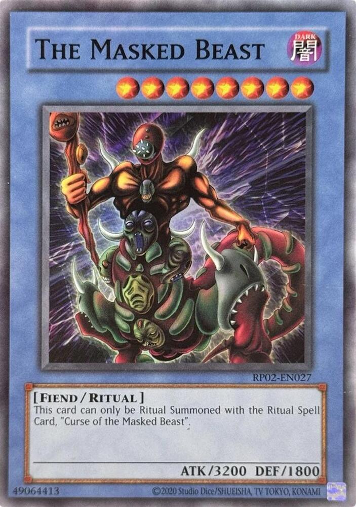 The Masked Beast RP02-EN027 card from Retro Pack 2 (2020 Date Reprint)