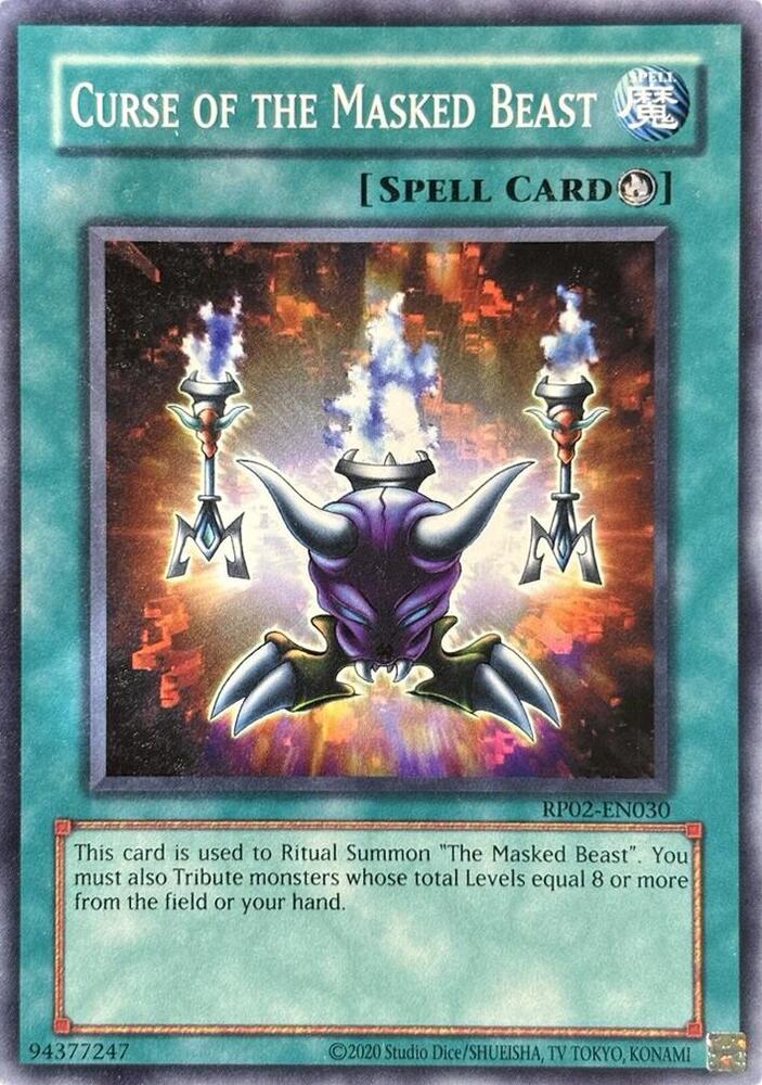 Curse of the Masked Beast RP02-EN030 card from Retro Pack 2 (2020 Date Reprint)