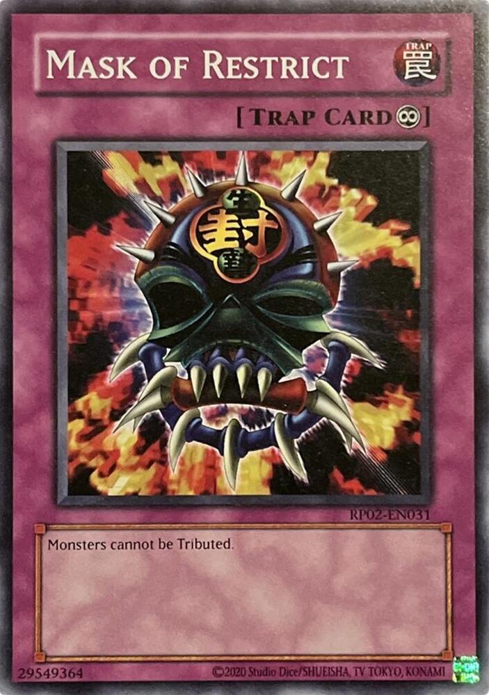 Mask of Restrict RP02-EN031 card from Retro Pack 2 (2020 Date Reprint)