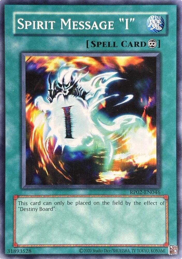 Spirit Message "I" RP02-EN046 card from Retro Pack 2 (2020 Date Reprint)