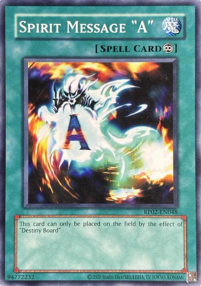 Spirit Message "A" RP02-EN048 card from Retro Pack 2 (2020 Date Reprint)