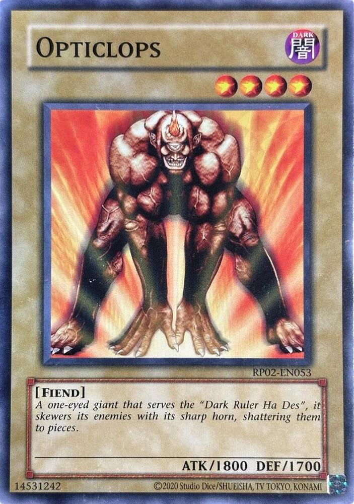 Opticlops RP02-EN053 card from Retro Pack 2 (2020 Date Reprint)