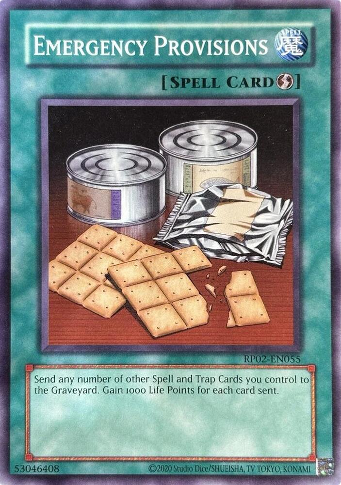Emergency Provisions RP02-EN055 card from Retro Pack 2 (2020 Date Reprint)