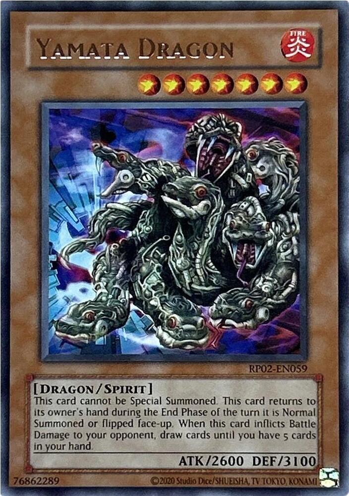 Yamata Dragon RP02-EN059 card from Retro Pack 2 (2020 Date Reprint)