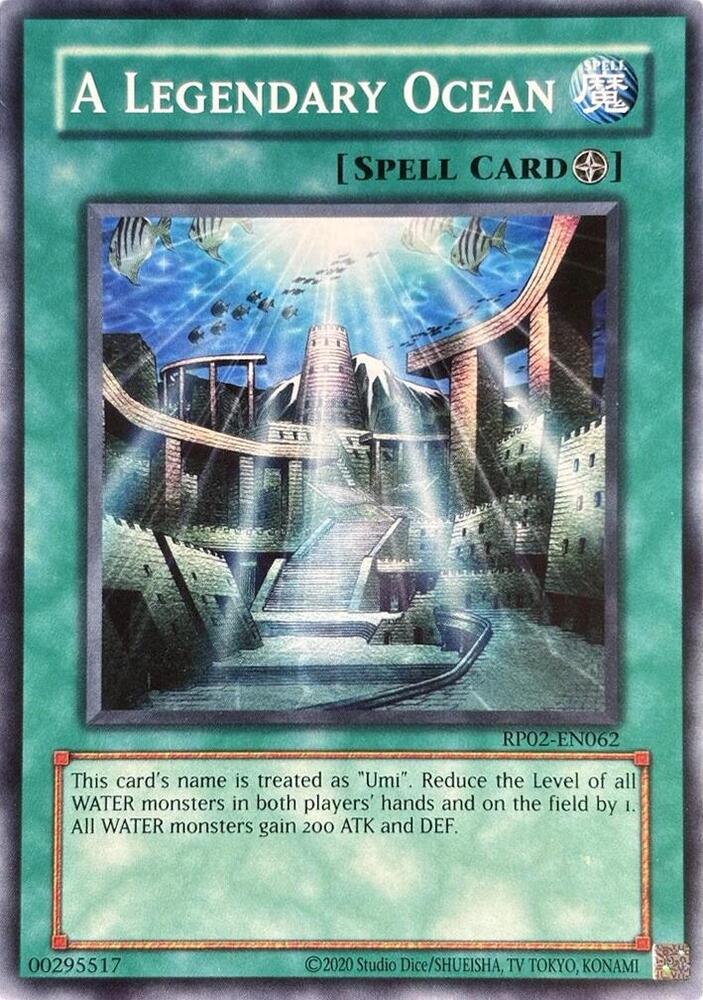 A Legendary Ocean RP02-EN062 card from Retro Pack 2 (2020 Date Reprint)