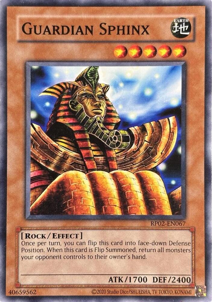 Guardian Sphinx RP02-EN067 card from Retro Pack 2 (2020 Date Reprint)