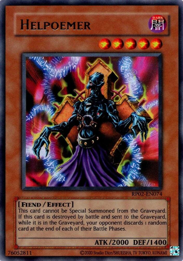 Helpoemer RP02-EN074 card from Retro Pack 2 (2020 Date Reprint)