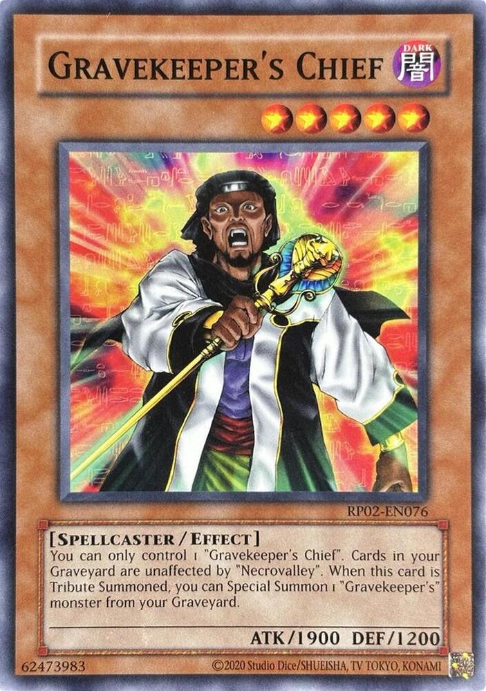Gravekeeper's Chief RP02-EN076 card from Retro Pack 2 (2020 Date Reprint)