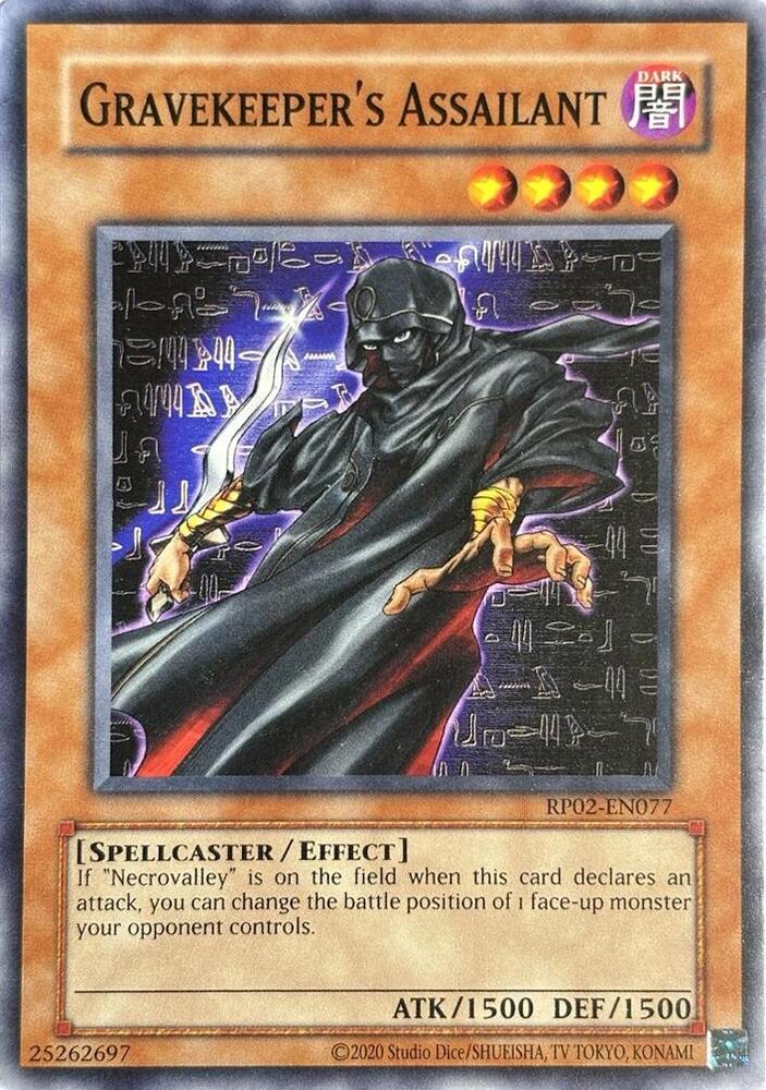 Gravekeeper's Assailant RP02-EN077 card from Retro Pack 2 (2020 Date Reprint)