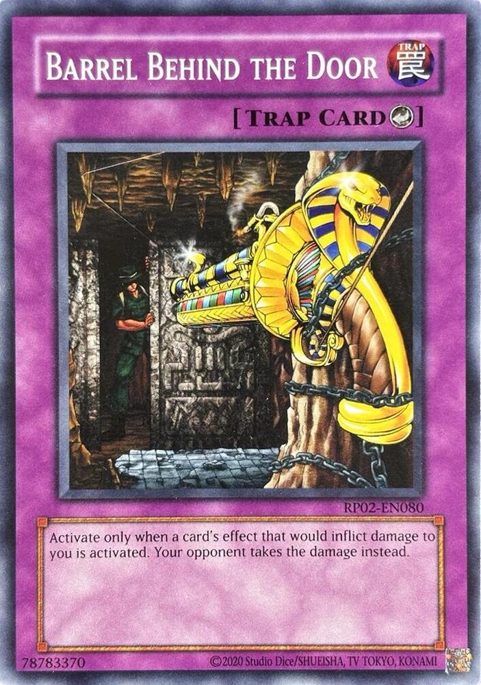 Barrel Behind the Door RP02-EN080 card from Retro Pack 2 (2020 Date Reprint)