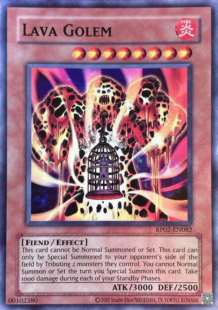 Lava Golem RP02-EN082 card from Retro Pack 2 (2020 Date Reprint)
