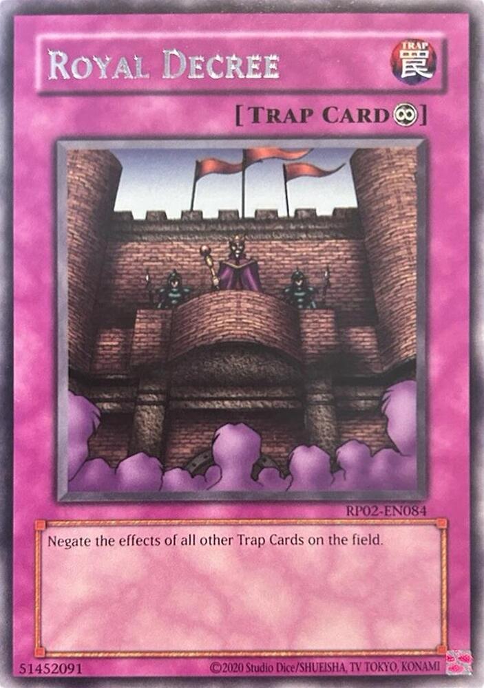 Royal Decree RP02-EN084 card from Retro Pack 2 (2020 Date Reprint)