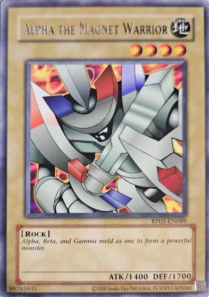 Alpha The Magnet Warrior RP02-EN089 card from Retro Pack 2 (2020 Date Reprint)