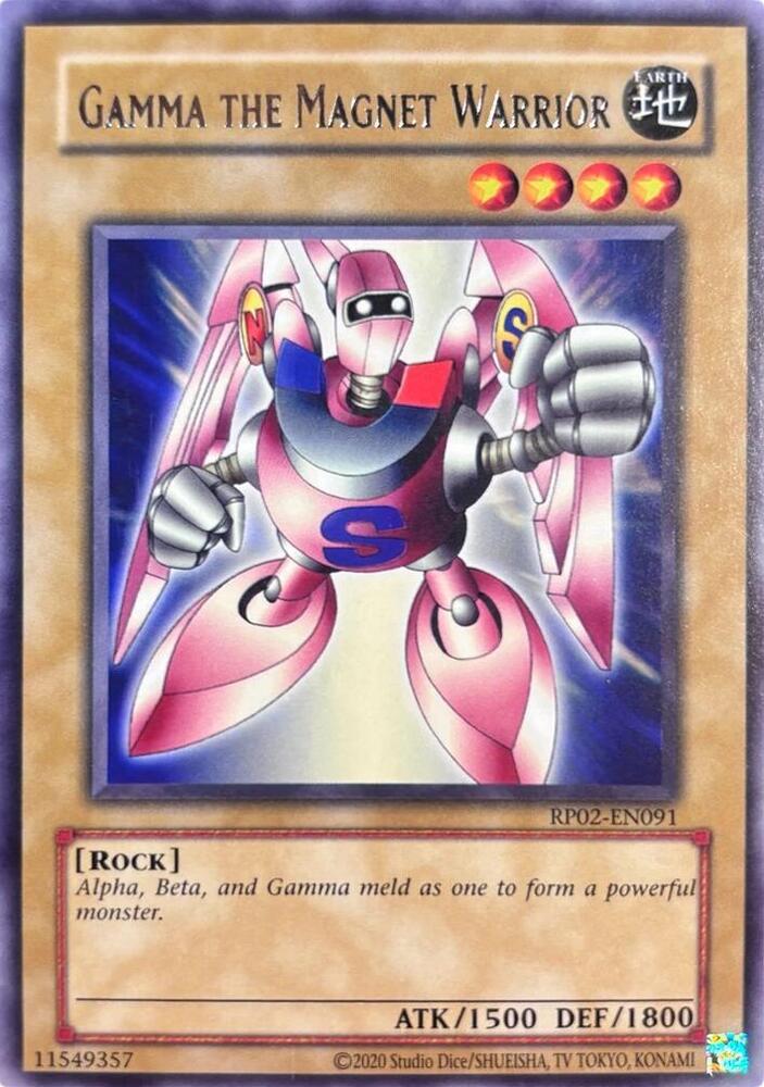 Gamma The Magnet Warrior RP02-EN091 card from Retro Pack 2 (2020 Date Reprint)