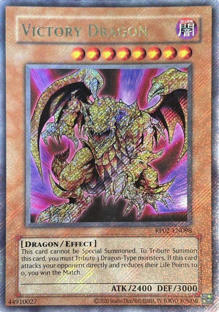 Victory Dragon RP02-EN098 card from Retro Pack 2 (2020 Date Reprint)