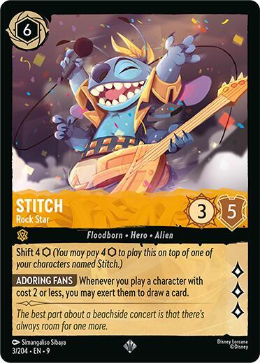 Stitch - Rock Star 3/204 card from Fabled