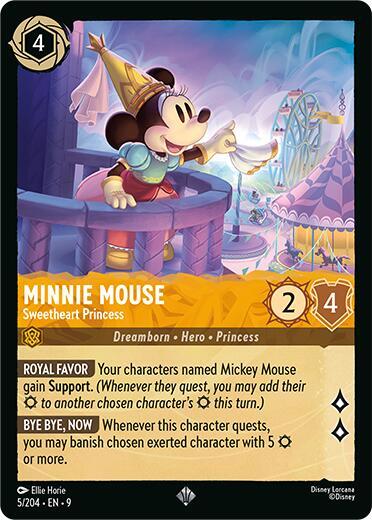 Minnie Mouse - Sweetheart Princess 5/204 card from Fabled