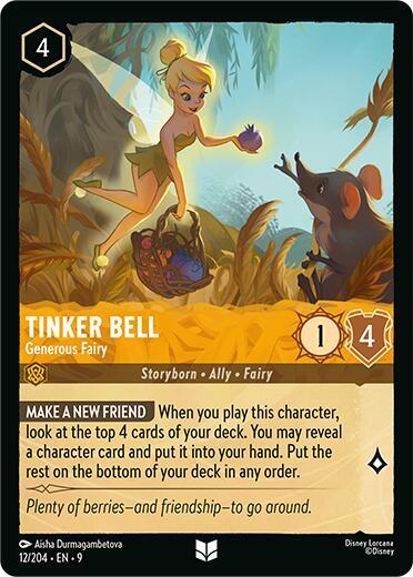 Tinker Bell - Generous Fairy 12/204 card from Fabled