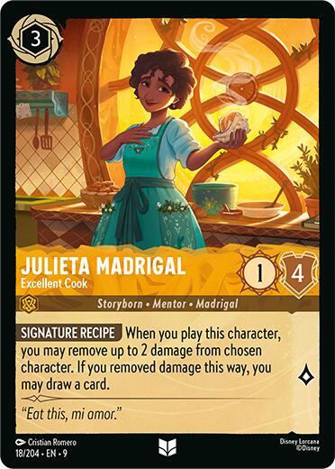 Julieta Madrigal - Excellent Cook 18/204 card from Fabled