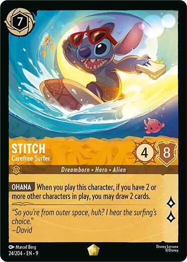Stitch - Carefree Surfer 24/204 card from Fabled