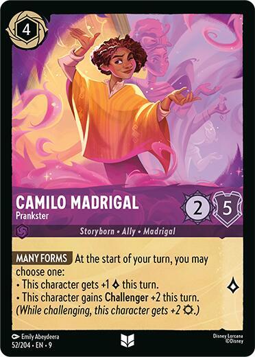 Camilo Madrigal - Prankster 52/204 card from Fabled